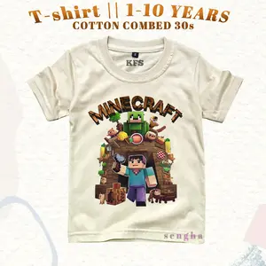 Baju Kaos Anak Motif Minecraft Keren Anak Laki Laki Perempuan 1-10 Tahun Cotton Combed 30s DTF Fashion Katun Distro