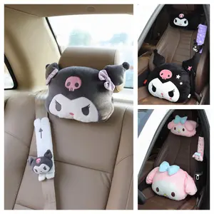 Sandaran Kepala Anime Jepang untuk Kursi Mobil Penutup Sabuk Pengaman Kawaii Bantalan Bahu Kartun Melodyed Kuromied Hadiah