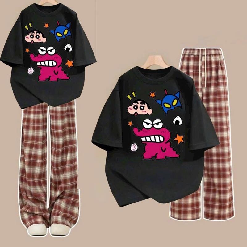  Tổng Hợp Set Bộ Quần Ống Rộng Kẻ Caro + Mix Áo Phông Cotton khô Siêu Đẹp Freesize 35-53kg Chất Liệu Dày Dặn Mềm Mịn Thoáng Mát Co Dãn 4 Chiều 