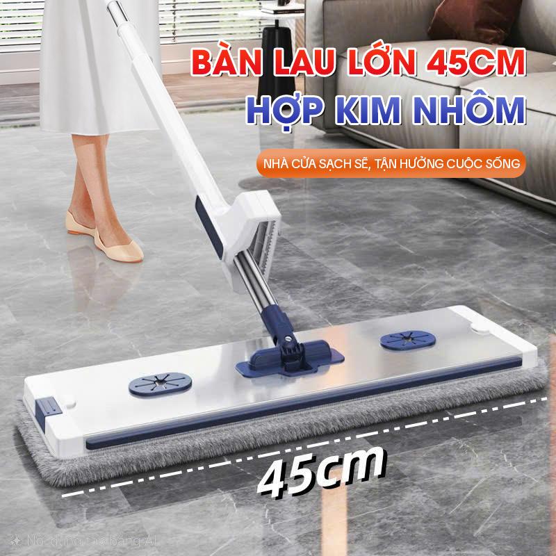  Cây Lau Nhà Tự Vắt KITIMOP KTM-45 Chổi Lau Nhà Tự Vắt Thông Minh Xoay 360 Độ 3 Bông Lau  KHÔNG KÈM XÔ  