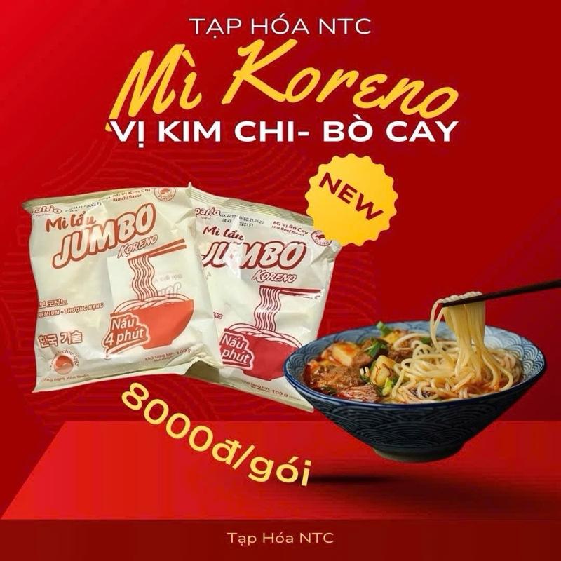 1 Gói Mì Cay Koreno Vị Kim Chi - Vị Bò Cay Nấu 4 Phút Chua Cay Tuyệt Hạng