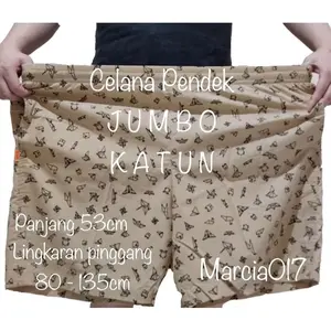 Celana Pendek Katun Merk Fit XXL bermotif Karet