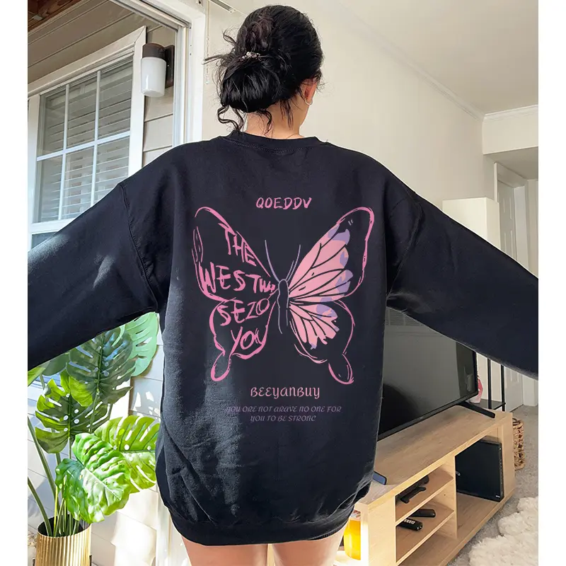 A1221 FORTEID.PRINT-Sweater Crop Lengan Panjang Oversized Street Style /Kaos Switer Wanita Korean Style Hoodie Atasan  crewneck Wanita cewek aesthetic sweater oversized 0