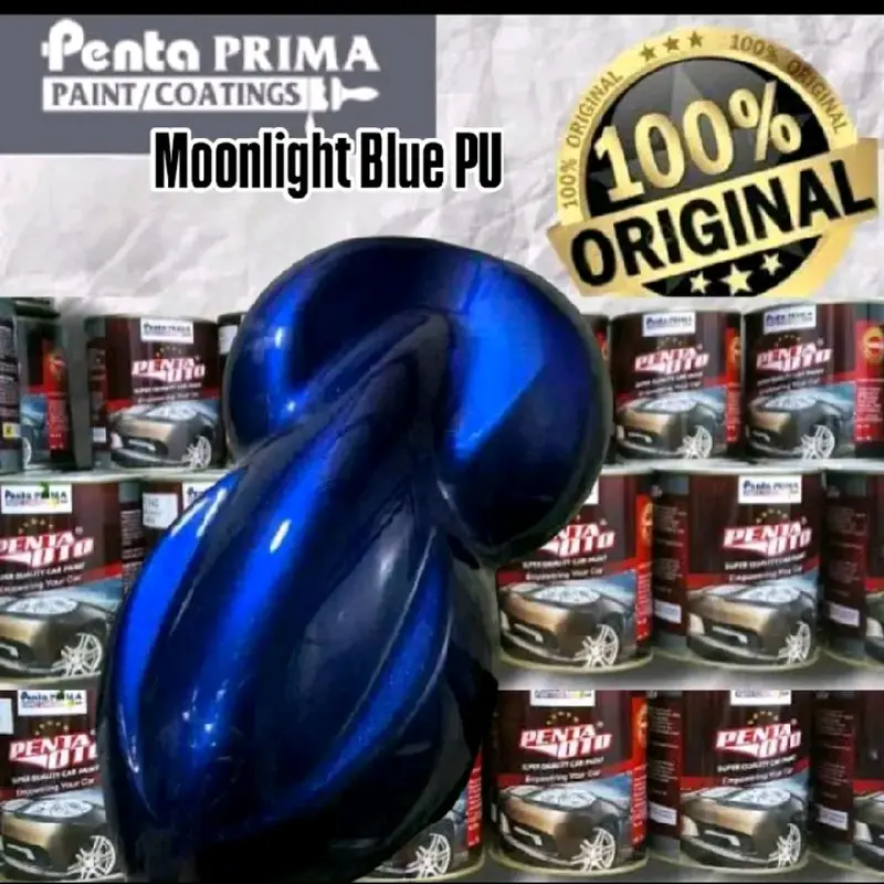 Cat Moonlight Blue PU 250ml (Mix) dengan Dasar Hitam Solid - Car, Paint 0