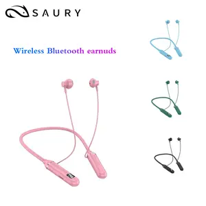 Saury BT2 AKER Neckband Earphones Bluetooth Wireless Headset dengan LED Digital Display Tahan Air untuk Kualitas Suara Terbaik