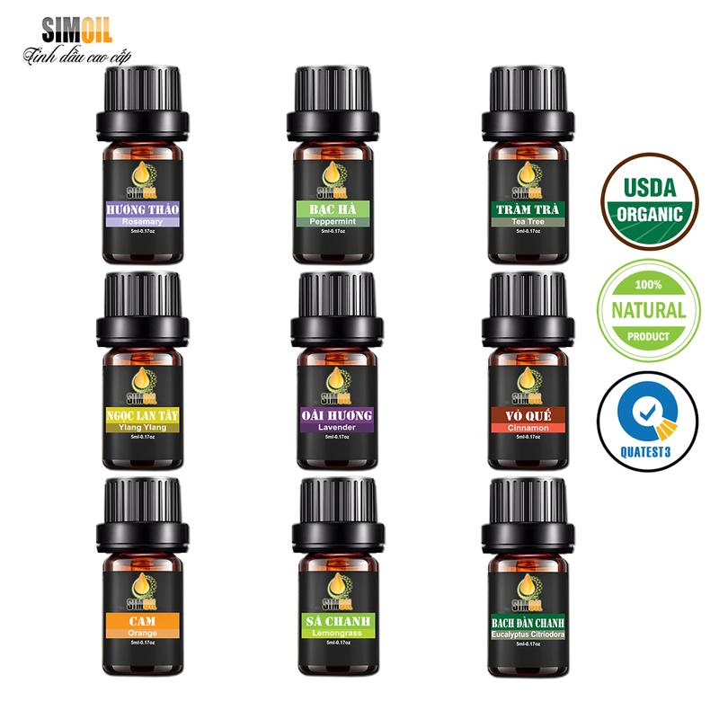 [Có kiểm định]  Tinh dầu thơm phòng thiên nhiên nguyên chất SIMOIL, dùng cho máy xông tinh dầu, máy khuếch tán tinh dầu, tinh dầu xông phòng, Tinh dầu Sả Chanh, Lavender, Tinh dầu Cam, Tinh dầu Hương Thảo