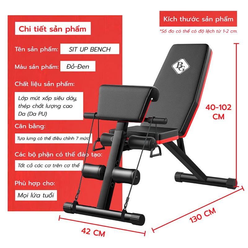 BG-Ghế tập bụng đa năng 4 trong 1 có thể gấp gọn đa chức năng dùng tại nhà ghế