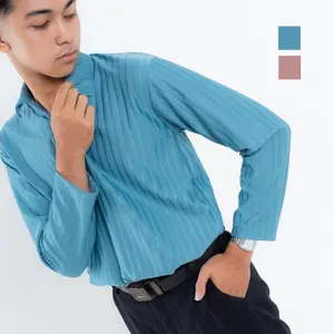 Kaos polo knit pria lengan panjang Polo shirt pria multifungsi Korean knit lengan panjang