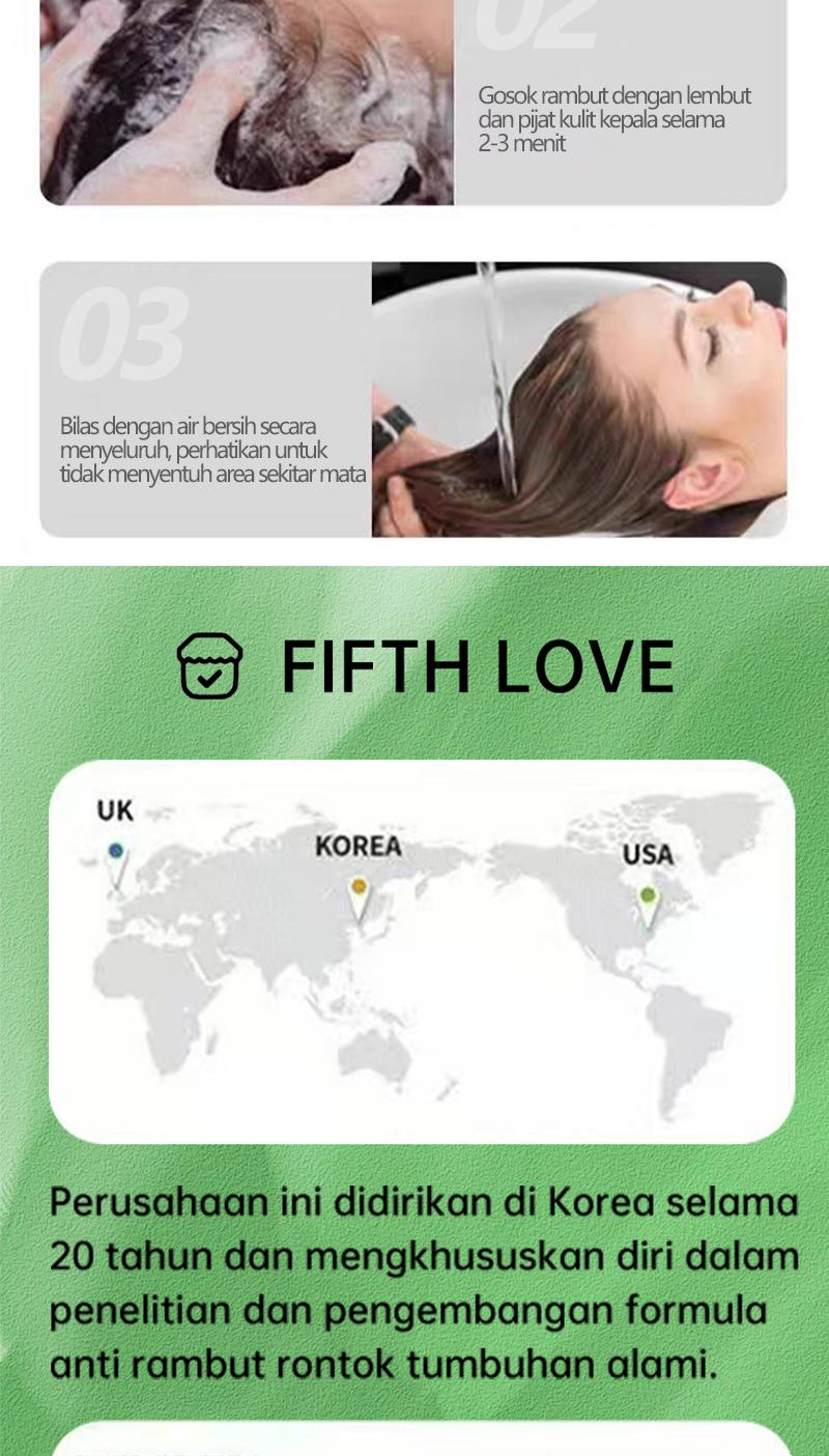 【FIFTH LOVE Produk Laris Manis】Sampo Anti-Rambut Rontok Ginseng dan Polygonum Multiflorum