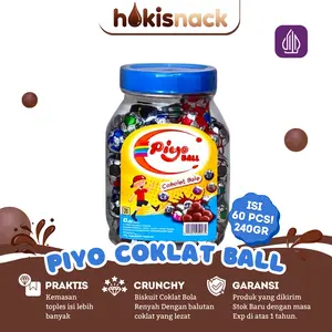 Piyo Biskuit Coklat Bola Isi 60 Pcs Snack Camilan Cokelat Cookies Toples Food Cemilan Chocolate Bag Kering