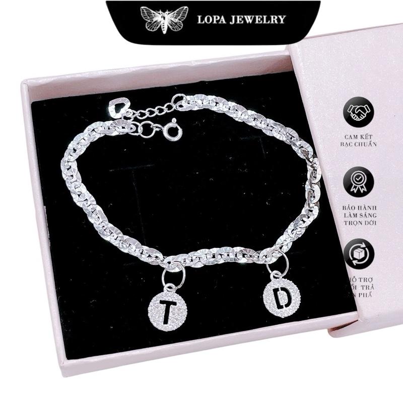 [Full Box] Lắc Tay Bạc LoPa SK79 Dáng Xích Mix 2 Chữ Tên – Lắc Đôi Kỷ Niệm, Sinh Nhật, Trang Sức Bạn Thân