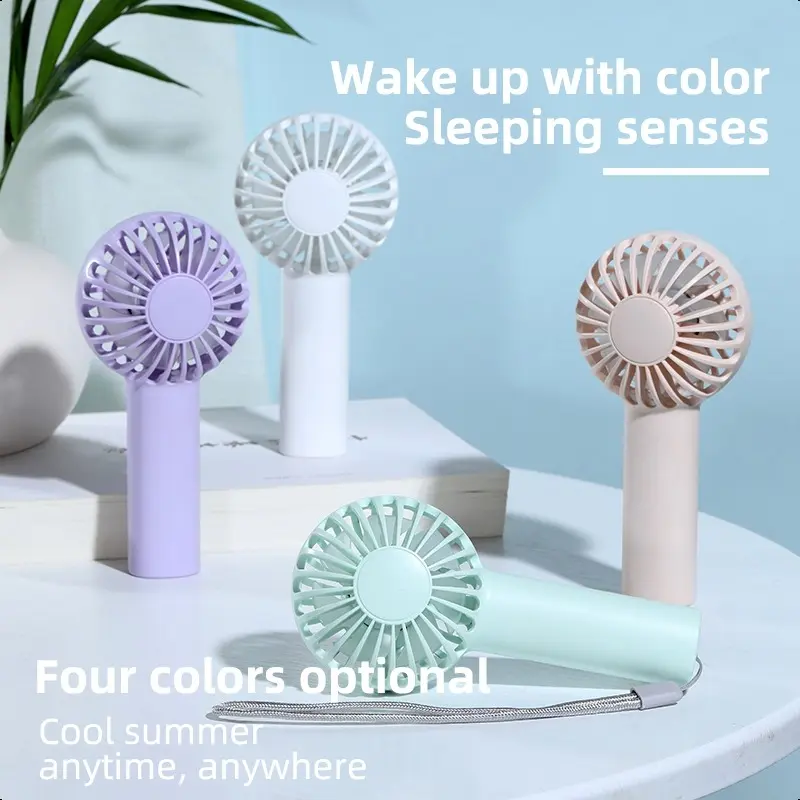 【produk promosi】Portable Handheld Fan 3 Gears Quiet Operation Long Battery Life with Type-C Charging Angin Kipas Hijau Merah Ungu 0