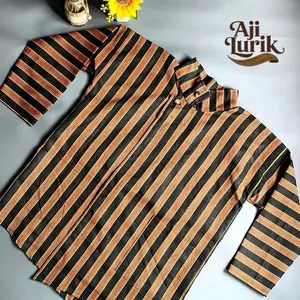 Baju Surjan Lurik Atasan Pria Dewasa / Lurik Modern Pria Dewasa / Size S M L XL XXL XXXL L4 - Motif Lurik Asli Tenun Halus Premium