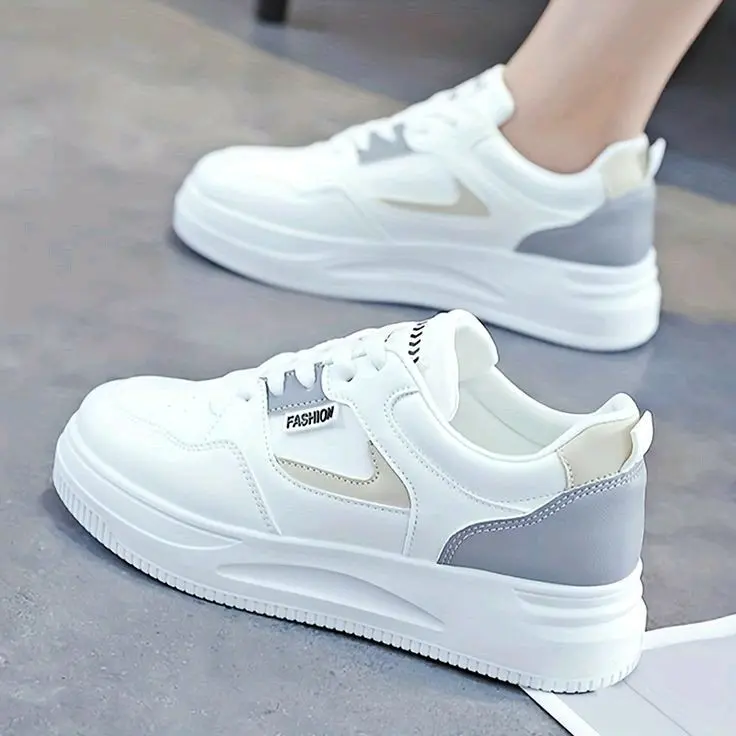 sneker terbaru Casual Olahraga Wanita Shoes Sneaker Putih Karet Hitam Kerja 6