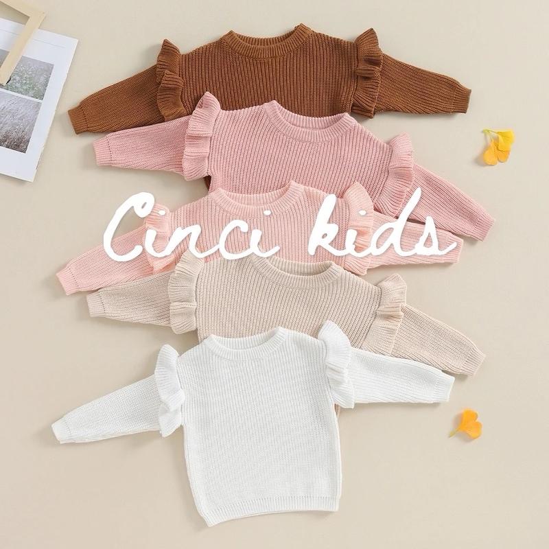 ATASAN ANAK KOREA MODEL RUFFLE CASUAL BAJU RAJUT ANAK PREMIUM 1