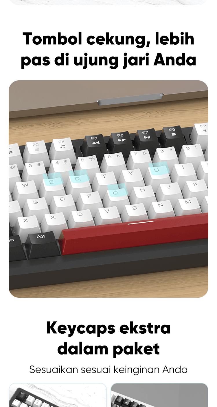 Product Introduction of MAGEGEE Mechanical Keyboard Wired Gaming LED Light 75% Layout Black Switch/Brown Switch/Red Switch/Yellow Switch STAR75 3