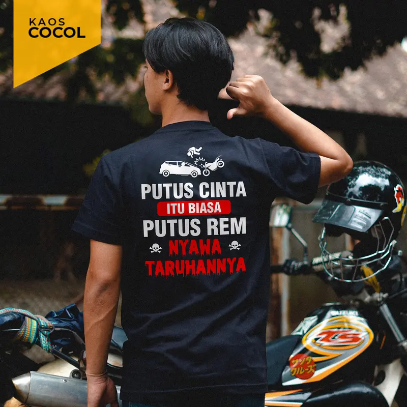 Cocol Store - Kaos Kata Putus Cinta Itu Biasa - Desain Kata Lucu - Bahan Baju Cotton Combed 20s Tebal Lembut dan Nyaman Standar Distro Lokal - Sablon Keren DTF 3