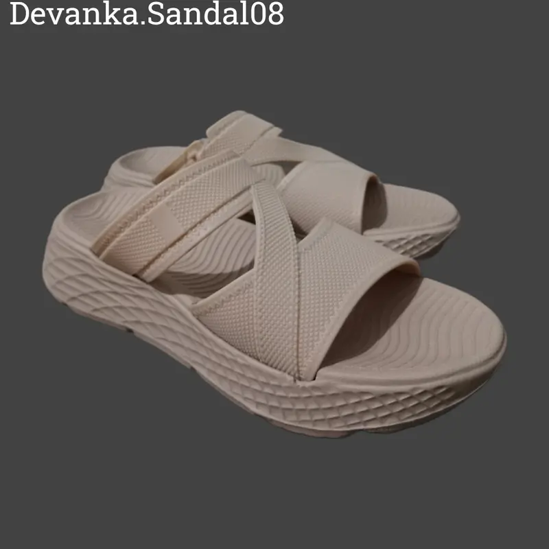 Sandal Selop Wanita Wedges Kekinian Elegan Korean Style Karet Empuk 1