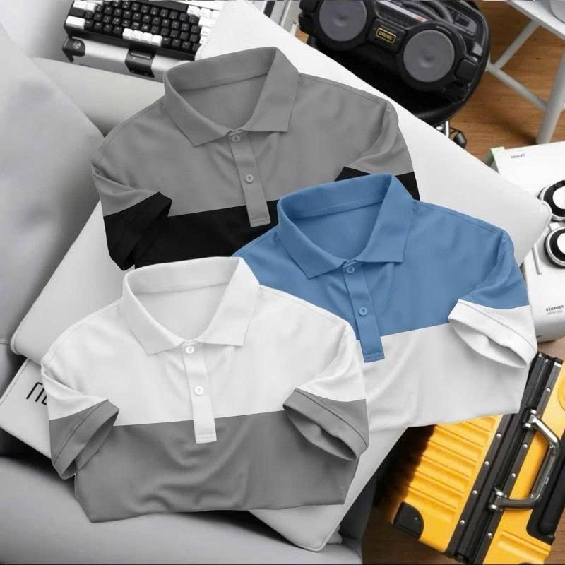  SET 3 ÁO THUN SỌC NGANG POLOMEN VẢI THUN CÁ SẤU CVC 