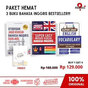 Paket Hemat Jago Bahasa Inggris Best Seller (Otodidak Jago Inggris + Super Easy Kuasai Inggris + Super Easy Vocabulary) BONUS English Everyday