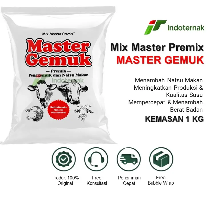 Master Gemuk - Suplemen Pakan Vitamin Mineral Untuk Penggemukan Sapi Kambing Domba 1