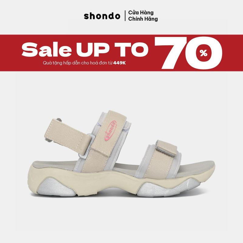 Giày Sandal Nữ Girly Quai Thun, Thoải Mái, Siêu Nhẹ, Xám Be Shondo GIM2520