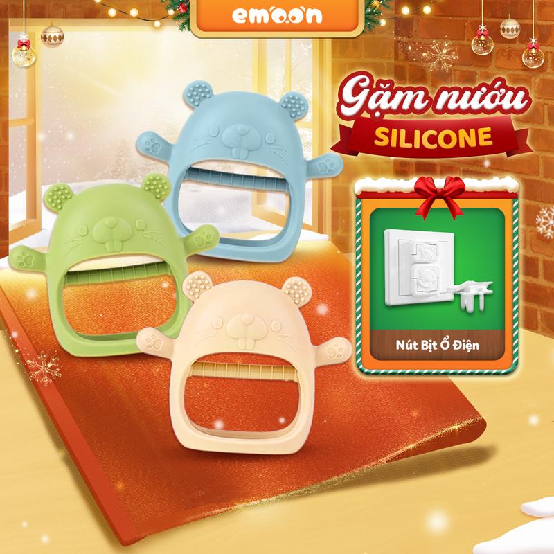 LIVE Đồ Chơi Hình Gấu Gặm Nướu Silicone Emoon cao cấp cho bé siêu mềm an toàn không mùi - Đồ Chơi giúp giảm ngứa nướu an toàn cho bé Có hộp bảo quản