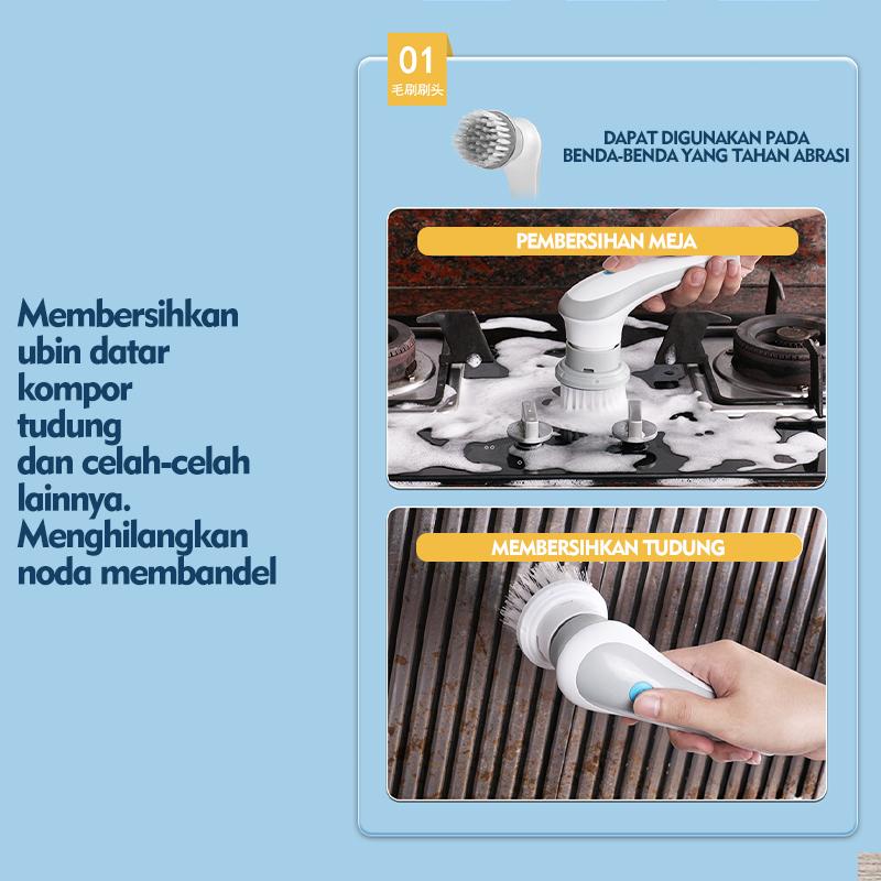 QPT Mall Sikat Elektrik 4 in 1 Handheld Sikat WC Elektrik Sikat Kamar Mandi Rotasi Cerdas 360° Derajat Kebisingan Rendah Tahan Air IPX7 Wastafel Dapur Cleaning Brush QPT Mall Sikat Elektrik 4 in 1 Handheld Sikat WC Elektrik Sikat Kamar Mandi Rotasi Cerdas 360° Derajat Kebisingan Rendah Tahan Air IPX7 Wastafel Dapur Cleaning Brush