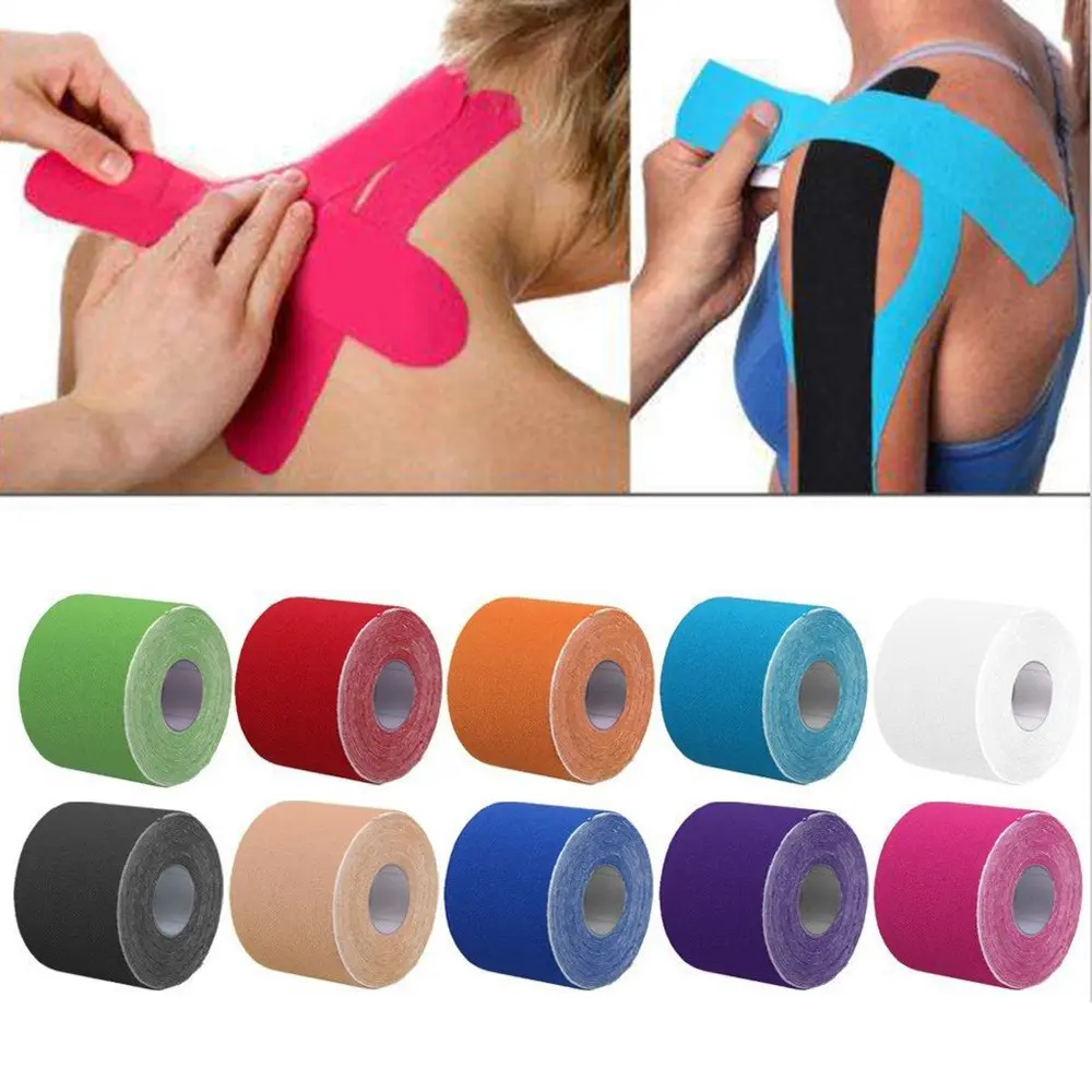 Băng Dính Kinesiology, 5CM * 5M, Elastoplast Thể Thao, Phục Hồi Thể Thao, Dây Đeo, Phòng Tập Gym Thể Dục, Không Thấm Nước, Băng Quấn Giảm Đau Cơ Tennis