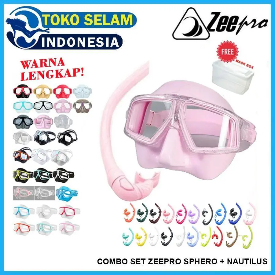 Paket Combo Set Mask Low Volume Apnea Sphero Snorkel Nautilus Zeepro Foldable Lipat Masker Goggle Kacamata Diving Selam Pipa Napas Spearfishing Freedive Freediving Apnea Spearo