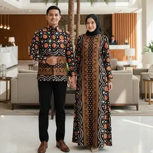 COUPLE BAJU GAMIS, KEMEJA MOTIF JUMPUTAN KOMBINASI SONGKET PALEMBANG
