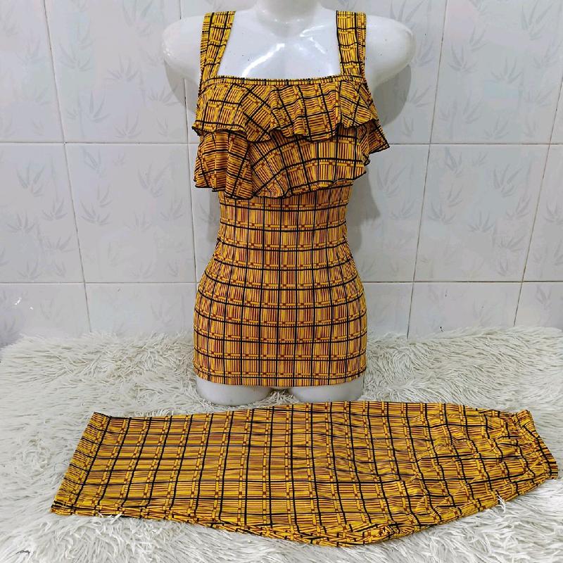 ĐỒ BỘ QUẦN LỬNG qua gối thun ati mềm mịn, áo bèo 2 tầng dễ thương dành cho nữ mặc nhà 2