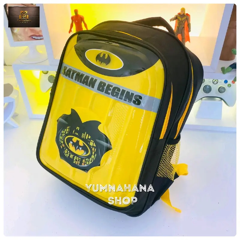 [YumnaHanaBags] Tas Ransel lampu LED 3D timbul Karakter BATMAN BUMBELLBEE anak sekolah Laki laki PAUD TK SD fashion anti air anti gores 4
