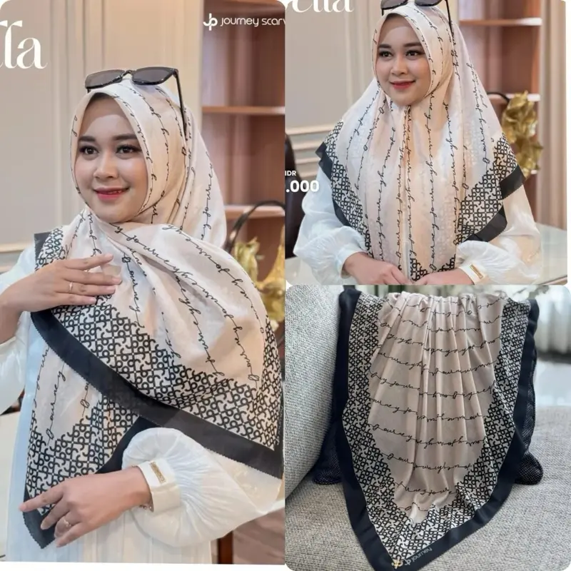 Hijab segiempat jp kw motif jp journey kw voal grada series Square