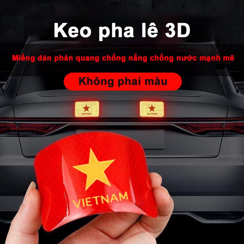 Hình Dán Xe Hơi Phản Quang, Thiết Kế Cờ Việt Nam, Thích Hợp Cho Xe Máy, Xe Điện, Chặn 3D Ba Chiều, Hình Dán Phản Quang Xe Hơi
