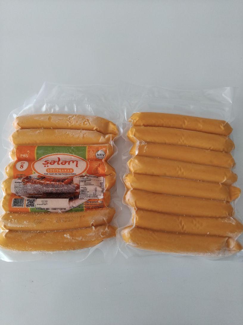 Salam Sosis Bakar Jumbo isi 8 Biji 600gr Bakaran Frozen Food Ayam sapi ( Khusus Jawa Timur )