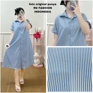 ZN - Daster Gabriela Busui Bumil Friendly /Oversize Dress Kemeja Maudy Midi Daily