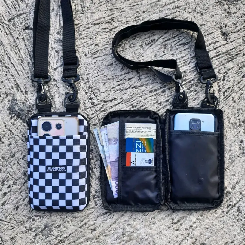 new sako wallet checkerboard series dompet handphone dan kartu dompet gantung hanging wallet trending tas washbag sling bag Lipat 1