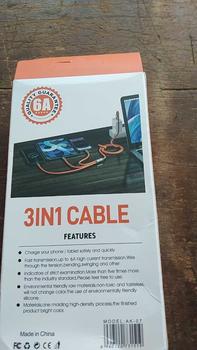 Product Review of Kabel data PS-07 3 IN 1 Fast Charging PD 120W cable charger TYPE C LIGHTNING MICRO multifungsi from k**2 1