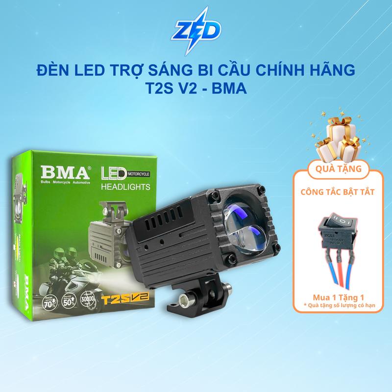 Đèn Trợ Sáng T2S V2 BMA (NEW) - 60W Ánh Sáng Hoàn Hảo, Chống Chói 12 24V ĐiệnBình Chống Nước IP68 Xe Tải, Oto, Xe Máy - Phụ Kiện Phụ Tùng