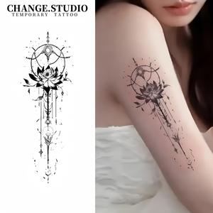 Hình Xăm Tạm Thời, Thiết Kế Hoa Sen, Gợi Cảm, Lâu Trôi Trong 15 Ngày, Không Thấm Nước, Không Lo Ma Sát, Miếng Dán Hình Xăm