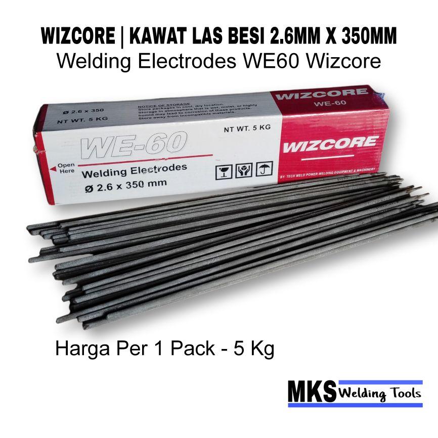 WIZCORE | 1 Pack - 5 Kg | Kawat Las Besi 2.6mm x 350mm | Welding Electrodes WE-60 Wizcore WIZCORE | 1 Pack - 5 Kg | Kawat Las Besi 2.6mm x 350mm | Welding Electrodes WE-60 Wizcore