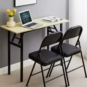 FUFU Meja Lipat Portabel Dua Lapisan | Meja Kantor Besi 140×60 | Meja Belajar Minimalis Meja Makan Serbaguna Meja Rapat & Pelatihan