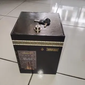 Celengan Kabah Ka'bah Kakbah Kubah Jumbo Premium Kotak Miniatur Ukuran Besar 15x15x20 Hitam Plastik