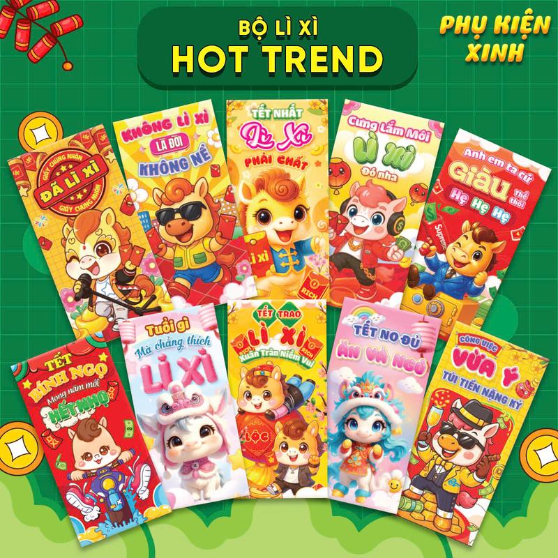 Combo 100c Bao Lì Xì Hot Trend Tết Bính Ngọ 2026 Chọn Mẫu Thiết Kế Đa Dạng Phù Hợp Mọi Sở Thích Mang Lại May Mắn Và Thịnh Vượng