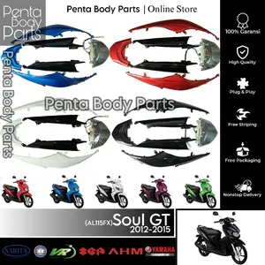 Paket set Body Belakang Yamaha Mio Soul GT 115 cc Warna Hitam, Putih, Biru, Merah - Cover Bodi Belakang, Sambungan, Reflektor Stop lamp / Lampu Rem