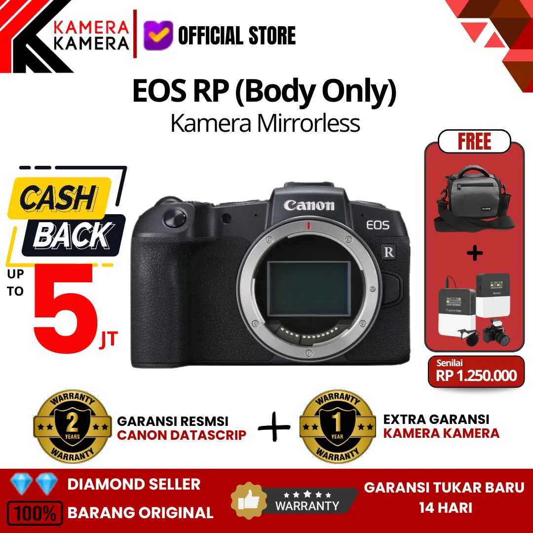 Canon EOS RP Mirrorless Camera (Body Only) - Garansi Resmi Datascrip