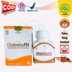 Diabetafit - Jamu Herbal Alami Tanpa Efek Samping 30 Kapsul Menurunkan Kadar Gula Darah & Meningkatkan Sensitivitas Insulin BPOM