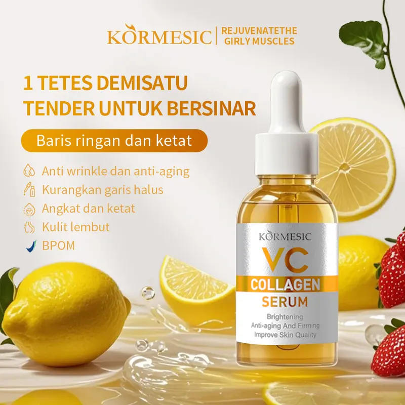 Sama seperti Michelle Ziudith  T1.「Beli 2 Dapat 3」BPOM-KORMESIC Serum Muka dengan Vitamin C + Kolagen untuk Mencerahkan dan Mengurangi Kerutan 30ml - Wajah Memudarkan Kering  Essence Hitam Perawatan Mengencangkan 1