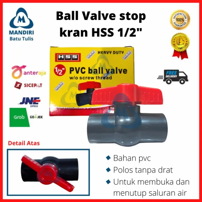 TERMURAH Stop Kran 1" 3/4" 1/2" Plastik - Ballvalve Plastik- Ball Valve PVC 0